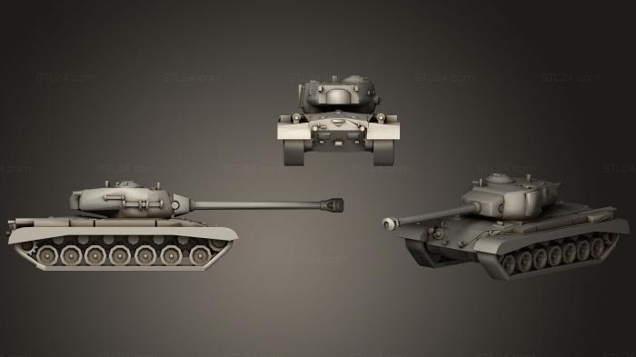 Автомобили и транспорт (Американский танк т 32, CARS_0066) 3D модель для ЧПУ станка
